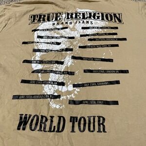 True Religion World Tour Graphic T Shirt Men's Medium Short Sleeve